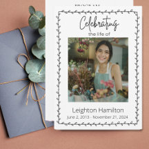 Simples Folha Celebração Funeral do Programa Life