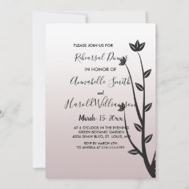 Convite Simples    folhas Elegantes modernasJanto de ensai