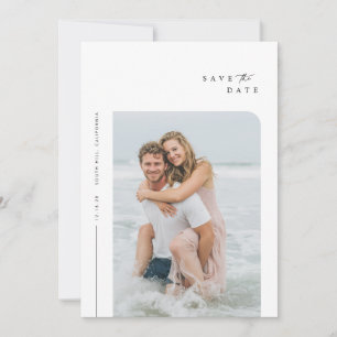 Convite Simples Foto De Casamento Elegante Salvar A Data