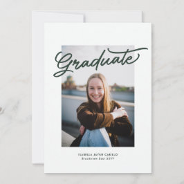 Convite Simples foto de graduação verde moderna de graduad