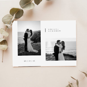 Convite Simples Fotos de Casamento Elegantes e Mínimas em