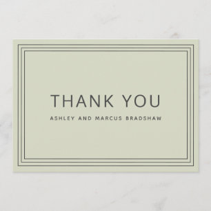 Convite Simples Frame Sage Casamento Verde Obrigado