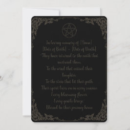 Convite Simples Funeral Pagan Marrom e Preto