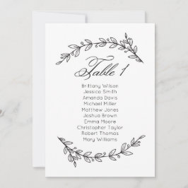 Convite Simples gráfico de assentos de casamento floral. P