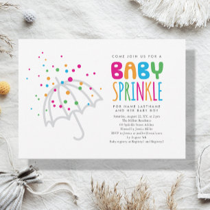 Convite Simples Guarda-chuvas Moderno Minimalista Sprinkle