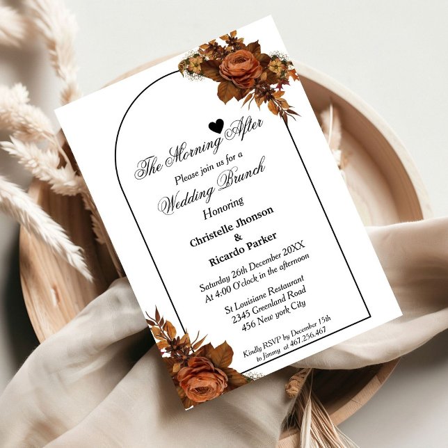 Convite Simples guião de festa de brunch de casamento lara (Criador carregado)