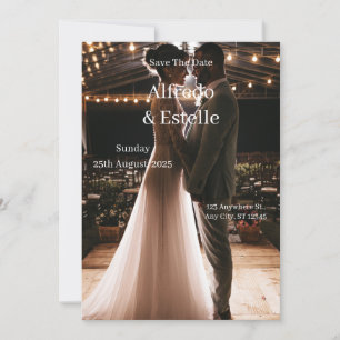 Convite Simples história de casamento branco