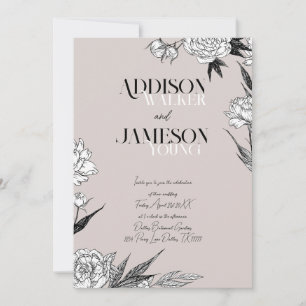 Convite Simples Invit De Casamento Minimalista De Sketch F
