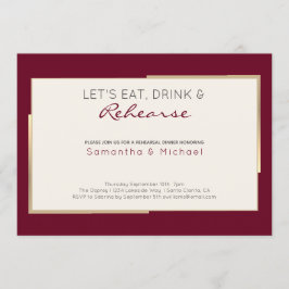 Convite Simples Janto de Ensaio de Casamento Burgundy