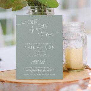 Convite Simples janto de ensaio de casamento verde do boho