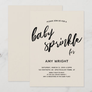 Convite Simples Manuscrito Moderno, Narrador De Bebê