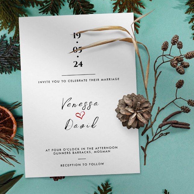 Convite Simples Mão Desenhou Coração O Casamento De Convit (Criador carregado)