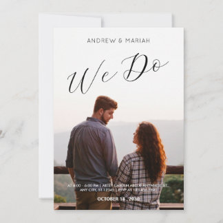 Convite simples minimalista de foto de casamento