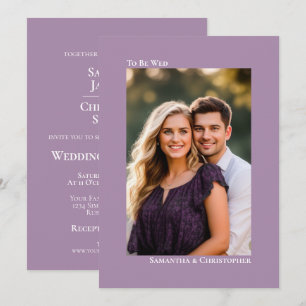 Convite Simples Minimalista Lavanda Vertical Foto Casament