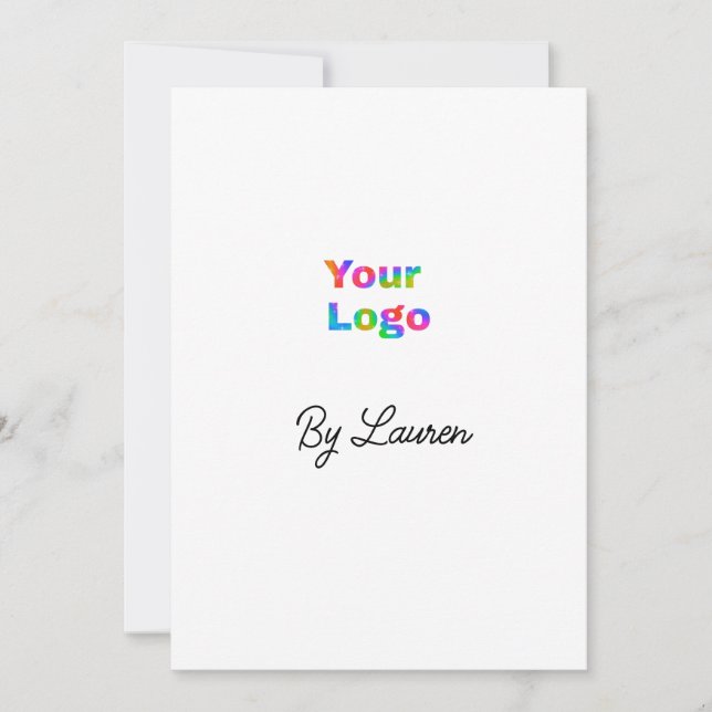CONVITE SIMPLES MÍNIMO ADICIONE SEU LOGO TEXTO PERSONALIZA (Frente)