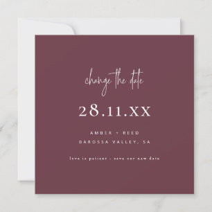 Convite Simples Moderno Font Square Burgundy Altere A Data