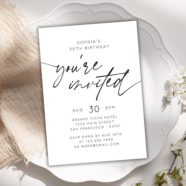 Convite Simples Moderno Você é Festa de aniversário Convid (Criador carregado)