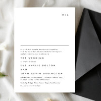 Simples Monograma Texto Preto Casamento Branco