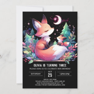 Convite Simples Nature Fox Birthday digital