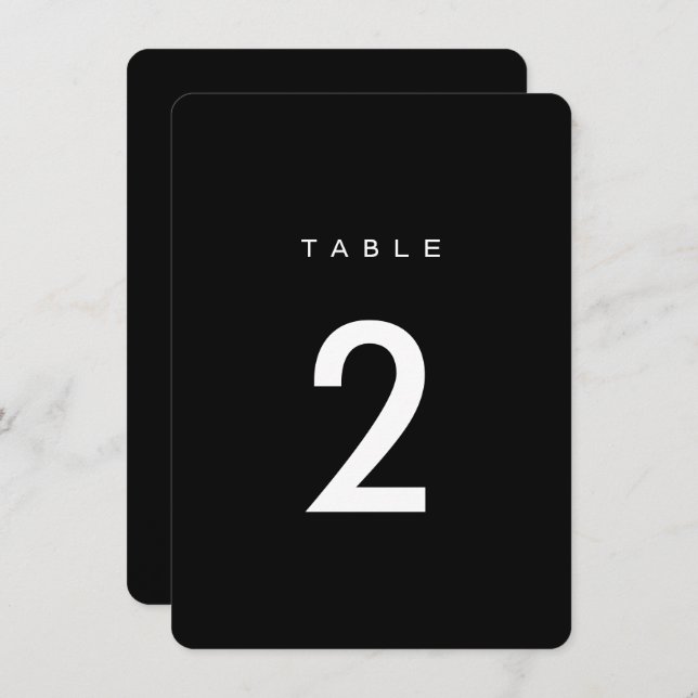 Convite Simples Números de Tabelas de Casamento de Caligra (Frente/Verso)