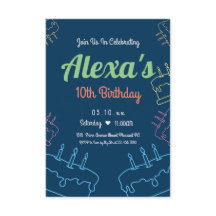 Convite Simples para 10 de Aniversário | Personali