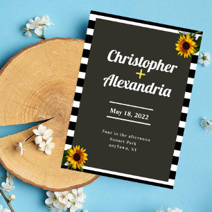 Convite Simples Para Casamento De Girassol
