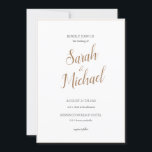 Convite Simples para Casamento Elegante Moderno<br><div class="desc">Um convite para casamento moderno,  elegante e simples.</div>