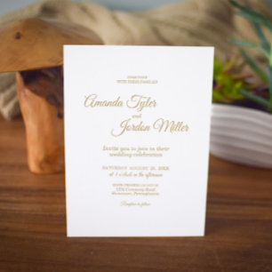 Convite simples para casamento por caligrafia Dour