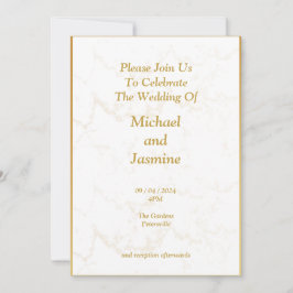 Convite simples para casamentos de ouro marmoreado