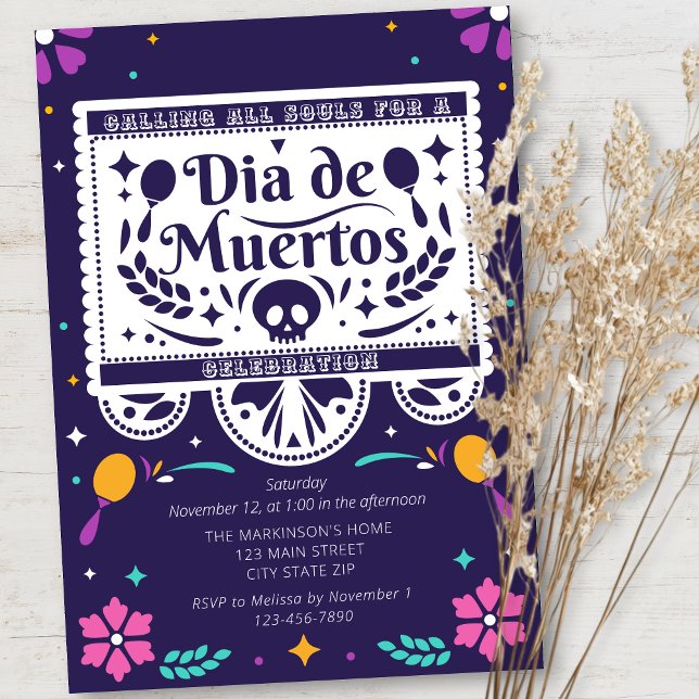 Convite Simples Para Celebração Do Dia De Muertos (Criador carregado)