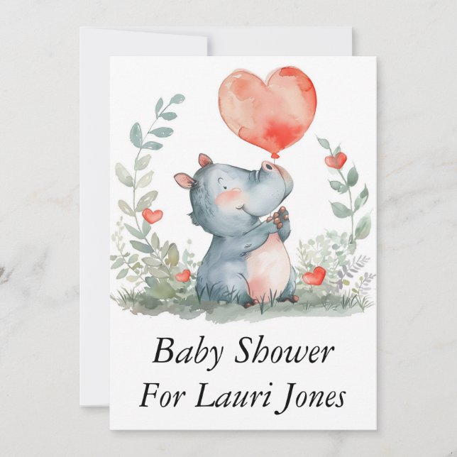 Convite simples para chás de fraldas de barato bon (Frente)