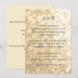 Convite simples para Dia Dourado de Casamento Eleg