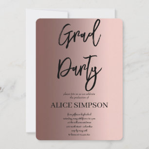 Convite simples para graduação em rosa dourado