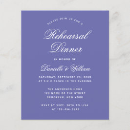 Convite Simples para Jantar de Rehearsal no Tom Vi