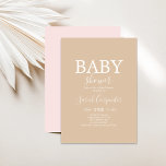 Convite Simples Para Menina De Chá de fraldas Mini<br><div class="desc">Simples Menina de Convite de Chá de fraldas Minimalista</div>