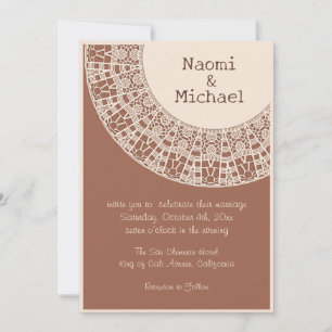 Convite Simples Pastel Terracotta com Casamento de rendas