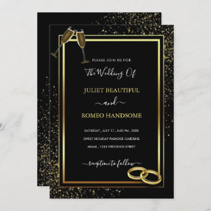 Convite Simples Personalizado para Casamento Negro