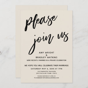 Convite Simples Por Favor Junte-Se A Nós Após O Creme De R