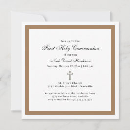 Convite Simples Primeira Sagrada Convocação Tan White