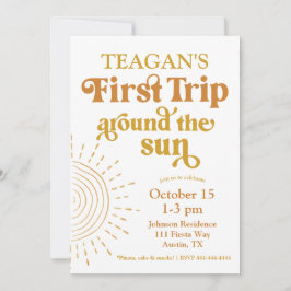 Convite Simples Primeira Viagem Em Torno Do Sol Primeiro A