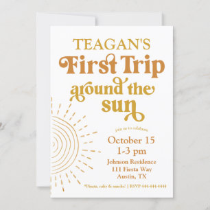 Convite Simples Primeira Viagem Em Torno Do Sol Primeiro A