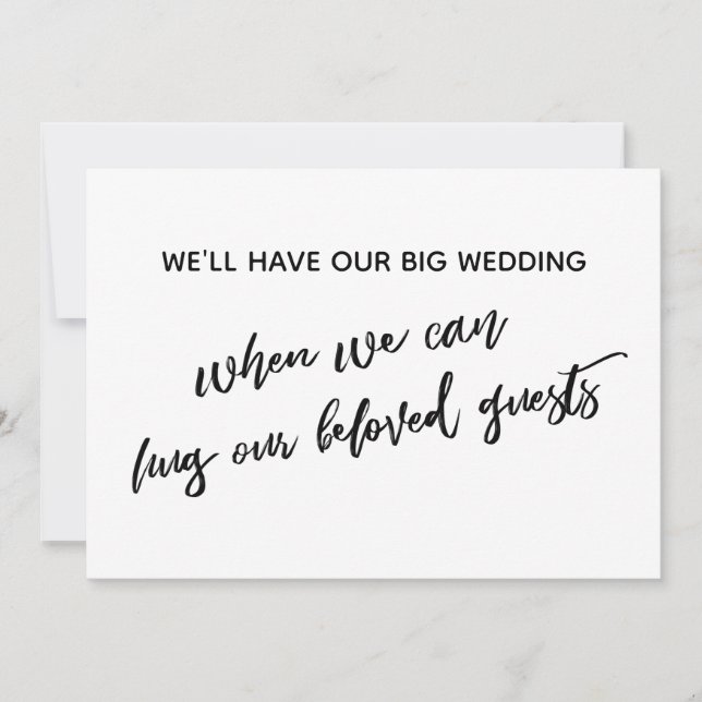 Convite Simples Quando Podemos Abraçar Você Adiou O Casame (Frente)