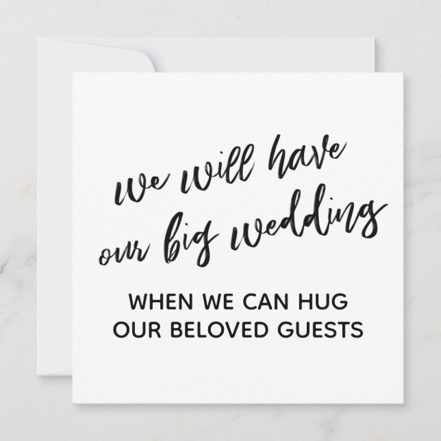 Convite Simples Quando Podemos Abraçar Você Adiou O Casame (Frente)