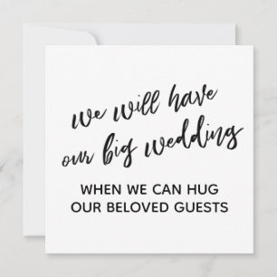 Convite Simples Quando Podemos Abraçar Você Adiou O Casame