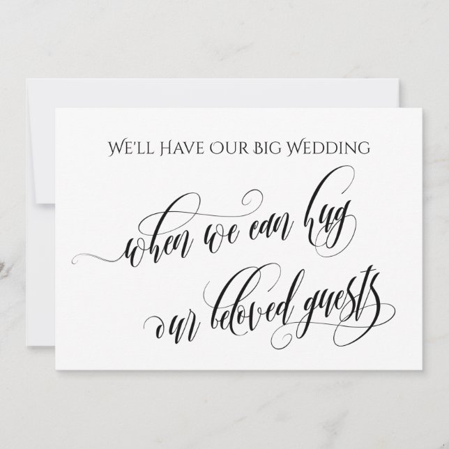 Convite Simples Quando Podemos Abraçar Você Adiou O Casame (Frente)