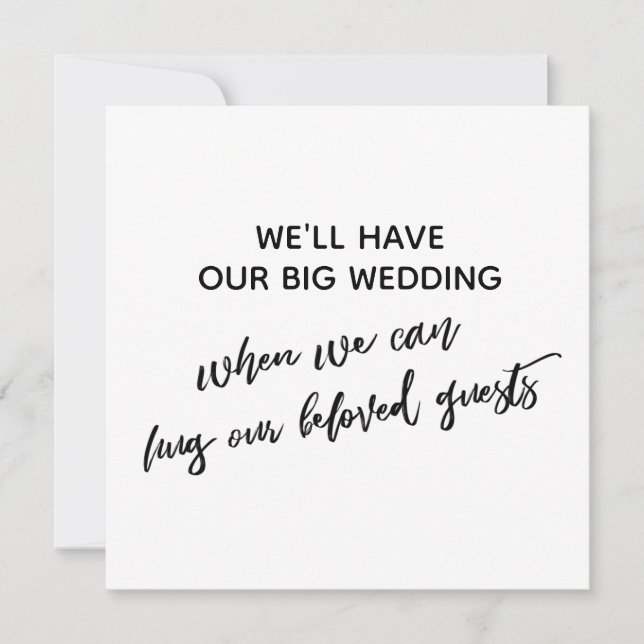 Convite Simples Quando Podemos Abraçar Você Adiou O Casame (Frente)