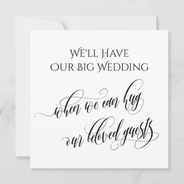 Convite Simples Quando Podemos Abraçar Você Adiou O Casame (Frente)