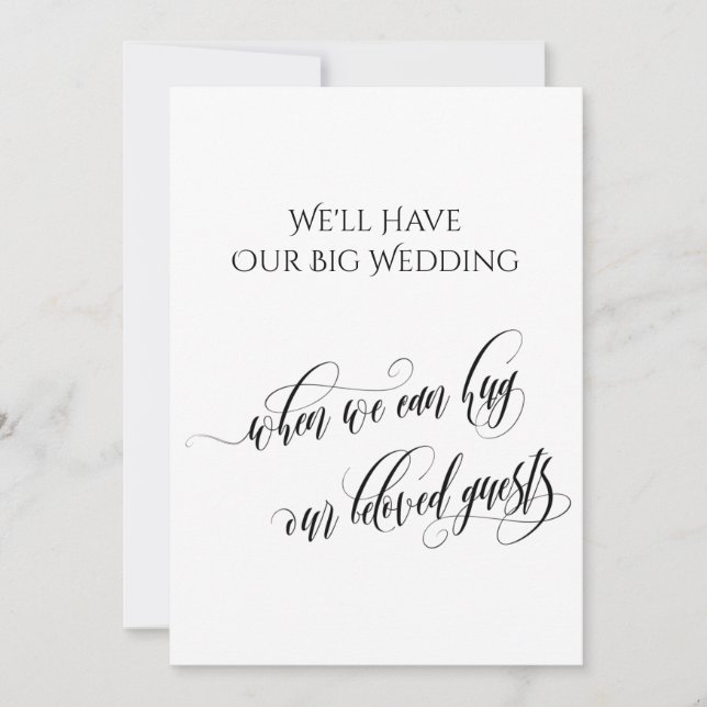 Convite Simples Quando Podemos Abraçar Você Adiou O Casame (Frente)