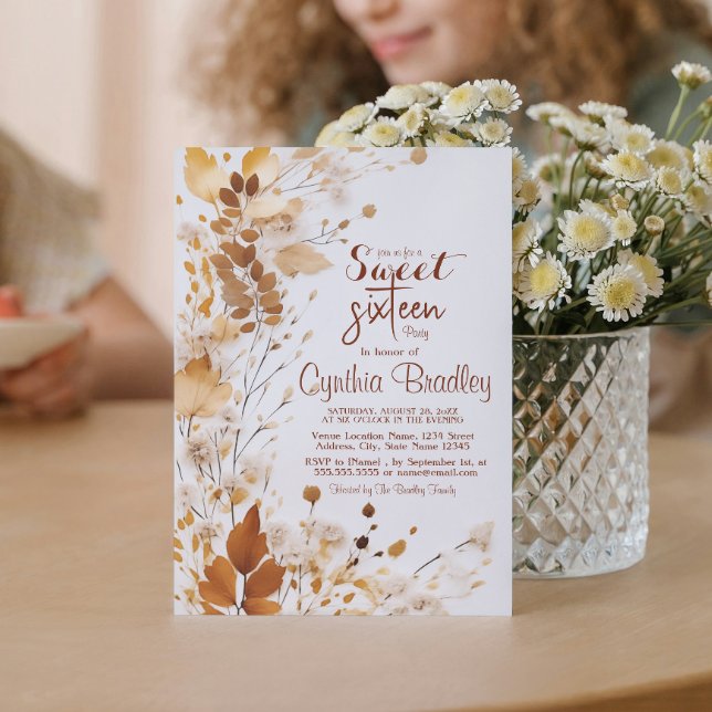 Convite Simples queda Doce 16 Festas de aniversário (Criador carregado)