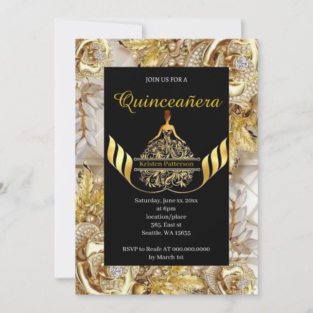 Convite Simples Quinceanera (Frente)